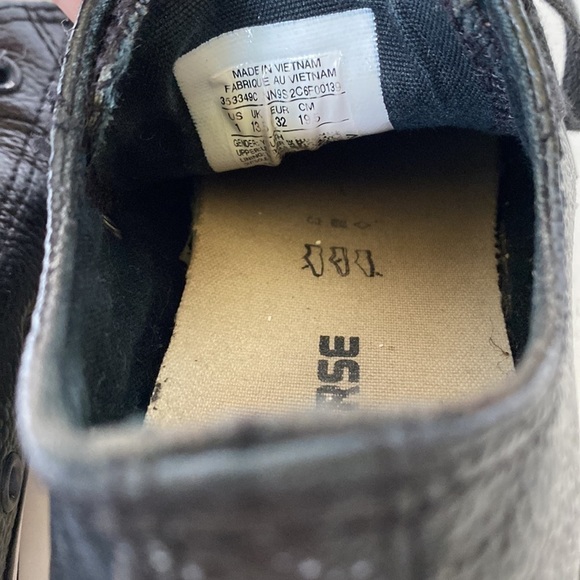 Converse black youth kids size 1 shoes - Picture 9 of 12